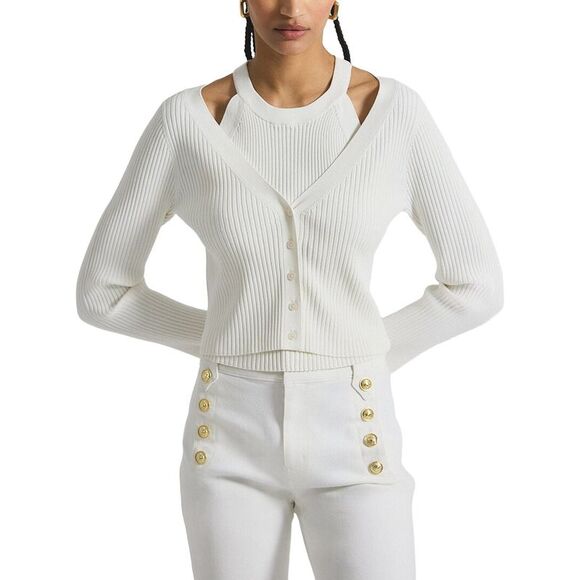 Derek Lam 10 Crosby WomensLonnie Viscose Knit Layered Cardigan